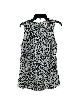 Merona Women Sleeveless Animal Print With Keyhole Back Blouse Size S